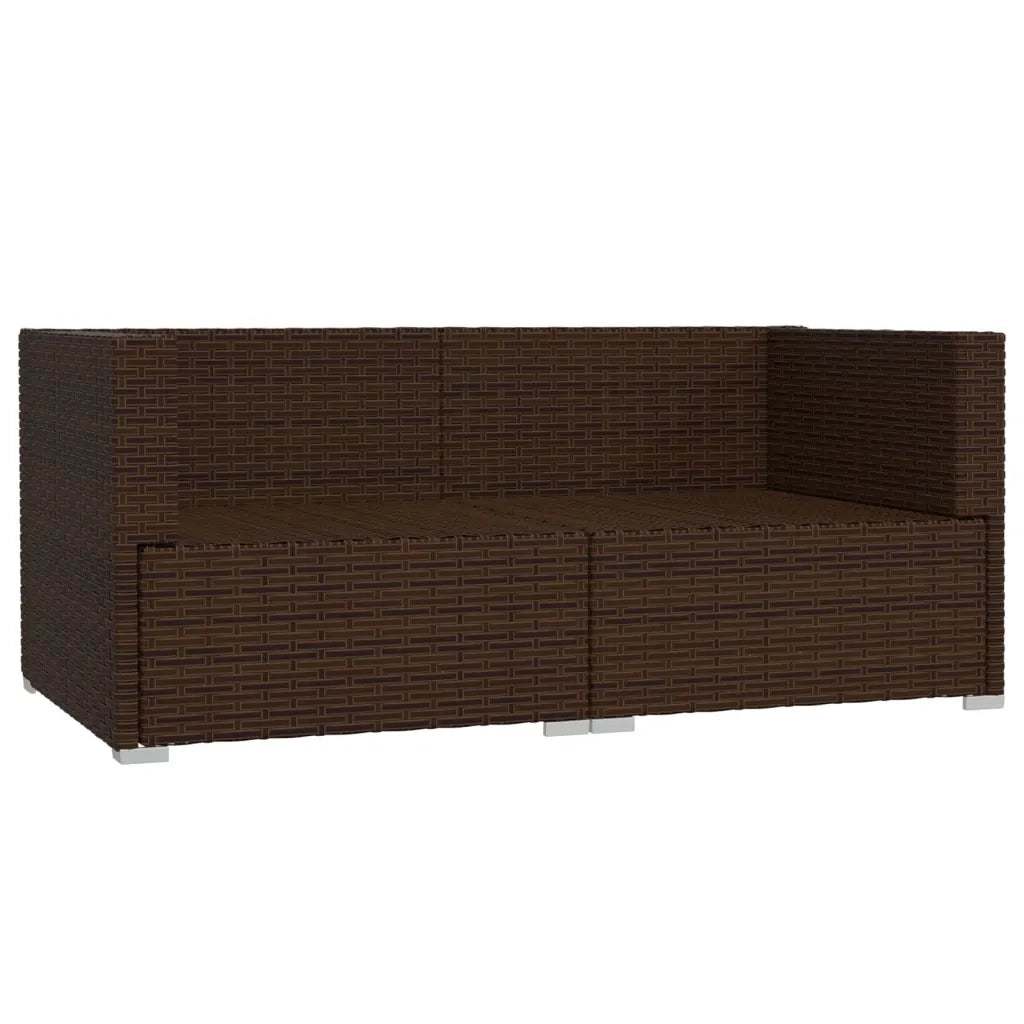 Divano a 2 Posti con Cuscini in Polyrattan Marrone cod mxl 35919