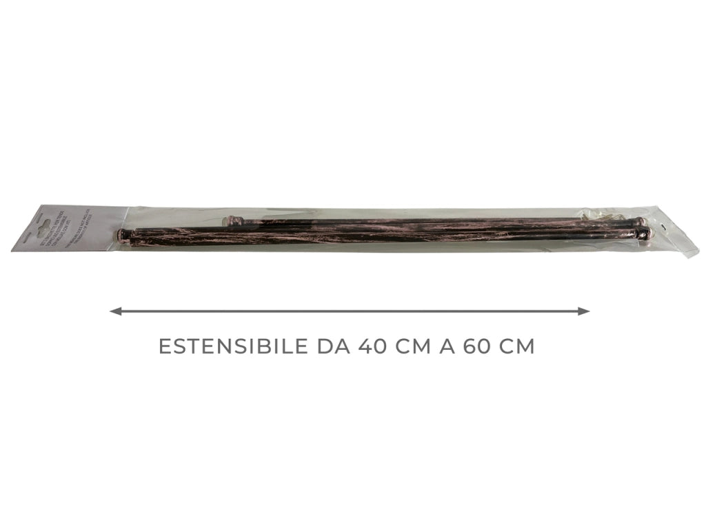 Bacchette Tende A Pressione Bastone Tenda Estensibile Astina Con Molla - 40-60 - Nero-Rame