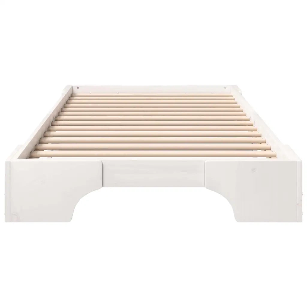 Struttura del letto Bianco 100 x 210 cm Pino massello 872897