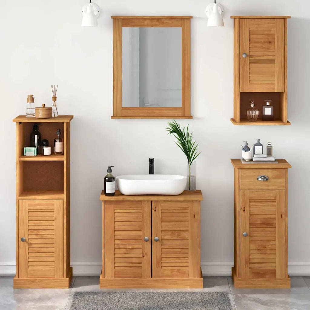 Set di mobili per il bagno con porta VIGO 5 pcs Marrone miele 3328547