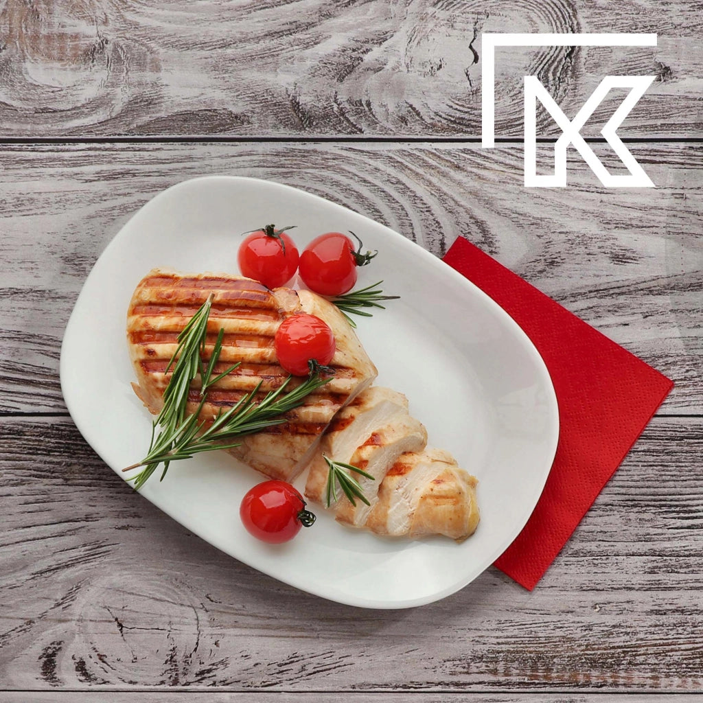 Piatto da portata ovale in vetro KADAX 22x16 cm per snack, bianco