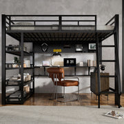 Letto a castello 140x200 nero - Xylo - Con scala e ripostigli
