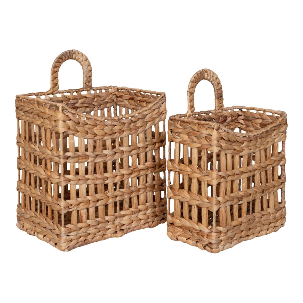 Set di 2 Cesti Portaoggetti Cala, Marrone, Giacinto d'Acqua, 14x26x38 cm