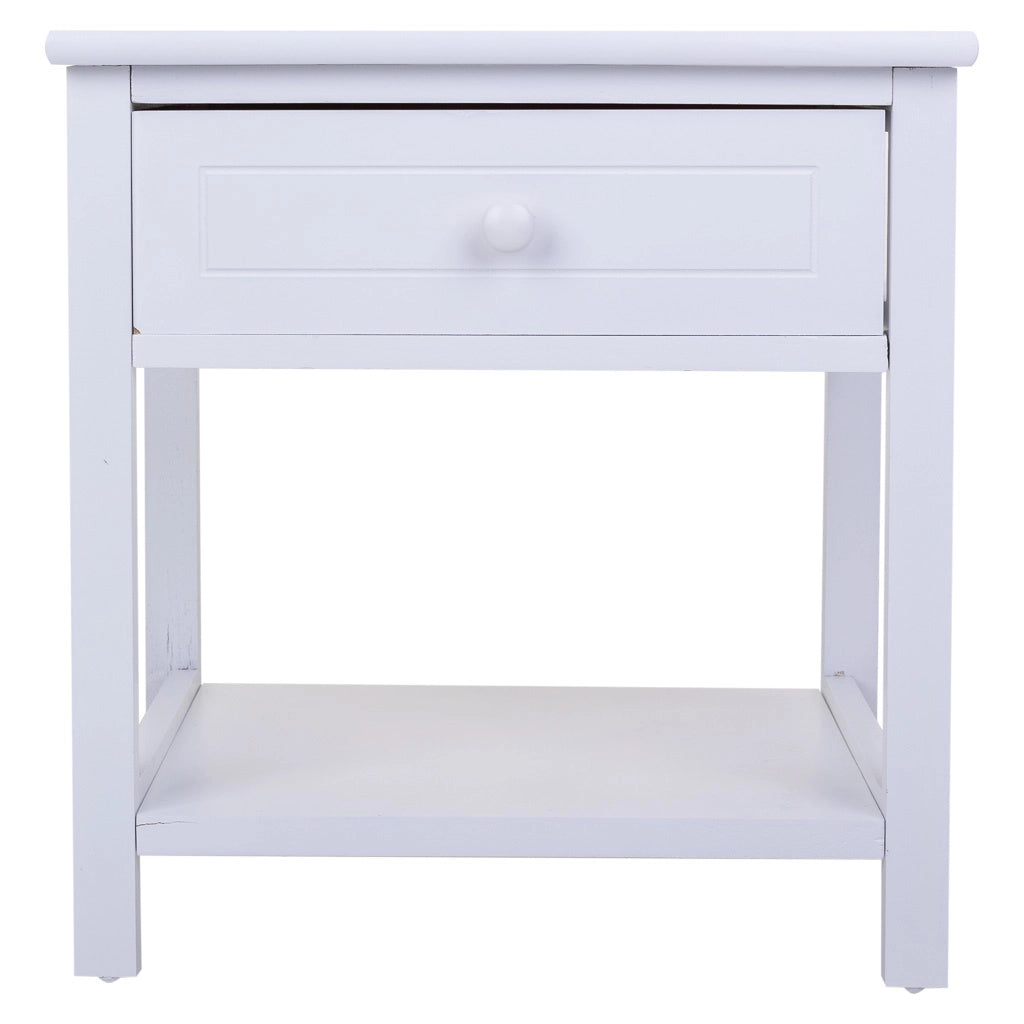 Comodino in legno bianco 40x29x42