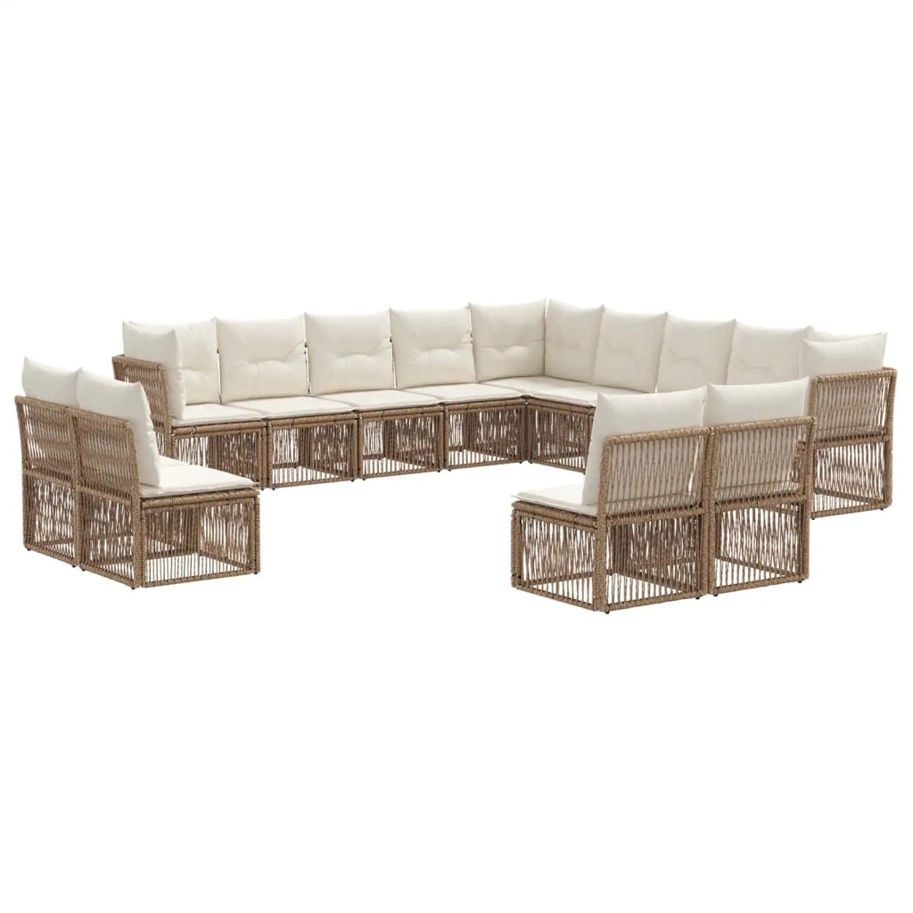 Set Divano da Giardino 13 pcs Beige polyrattan 3434418