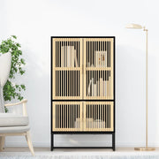 Credenza-Buffet-Armadio da cucina Nera 70x35x125 cm in Legno Multistrato 261304