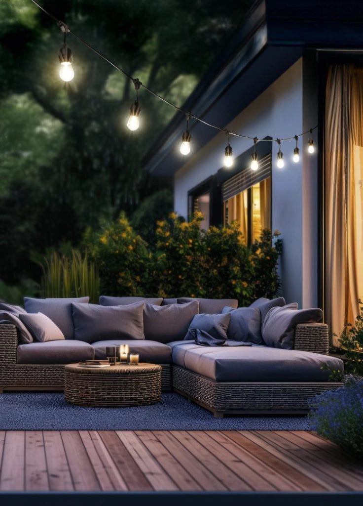 Catena luminosa 10 luci, plastica, nero opaco, L650 cm, Chain