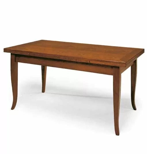 Tavolo rettangolare allungabile legno classico noce arte povera 140 x 80 (13 sciabola) - Mobili 2G