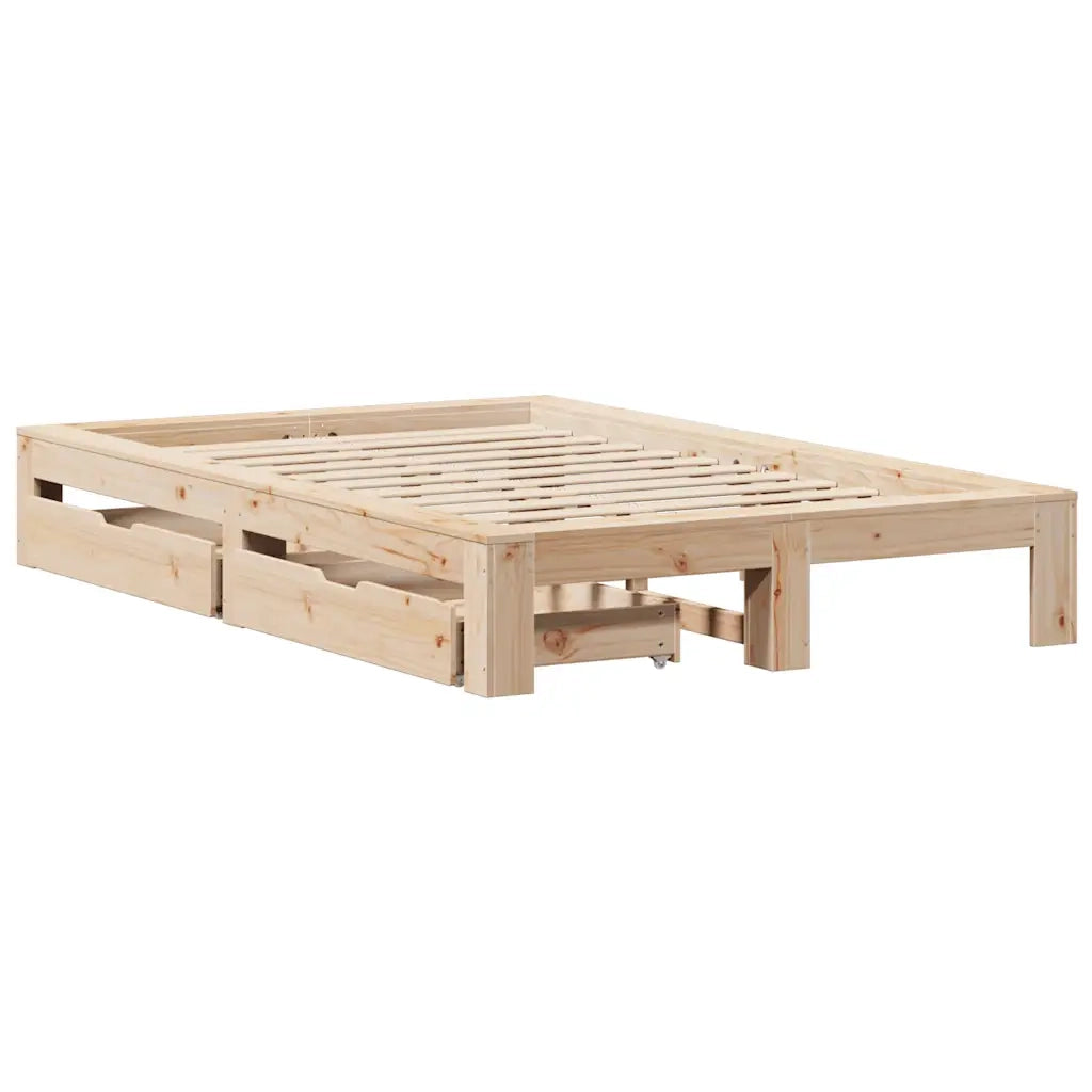 Giroletto senza Materasso 135x190 cm in Legno Massello di Pino