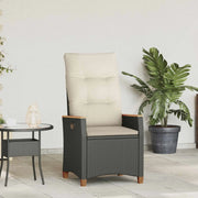 Sedia da giardino reclinabile Nero e Crema 64 x 57,5 x 112 cm