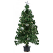 Trade Shop - Albero Di Natale Fibra Ottica Snow 60cm 60 Punte 9 Fiocchi Di Neve Verde -
