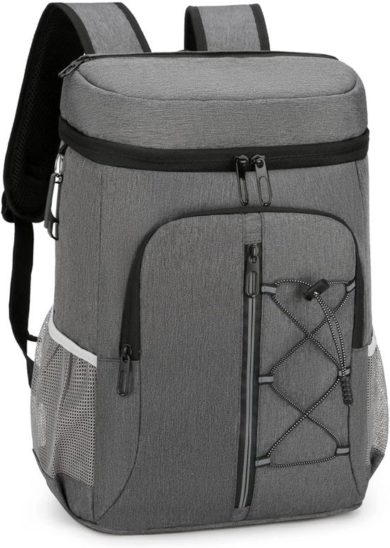 Borsa da picnic da 15L con apripettti, sacchetto impermeabile da picnic, borsa da viaggio e sacchetto per la merenda per lavoro, viaggi brevi, pic nic, barbecue, campeggio e scuola (grigio scuro)