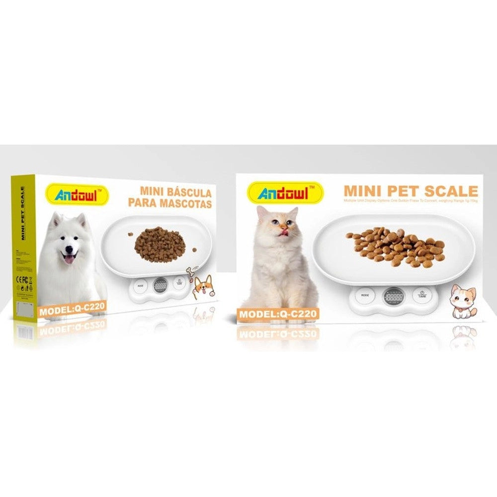 Trade Shop - Mini Bilancia Digitale Per Misurazione Alimenti Animali Domestici Con Ciotola Q-c220 -