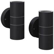 Set di 2 applique da esterno a LED dal design moderno 90 x 16 cm luce diffusa acciaio inox nero 02_0045870