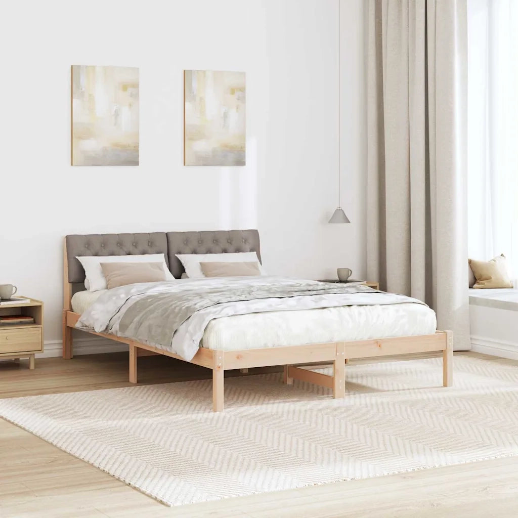 Struttura del Letto con testiera Marrone e taupe 150 x 200 cm