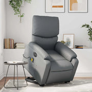 Poltrona Alzapersona Elettrica Reclinabile Grigio in Similpelle 3204910