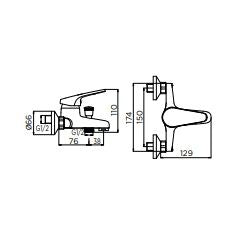 Miscelatore vasca serie mia s/dotazione cromato diametro40 mm