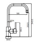 Lavello florida Ø35mm bocca alta canna cromata Ø24mm
