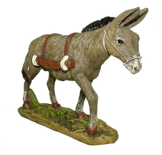 Asino in resina per presepe da 12 cm