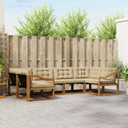 Set di divani da esterno con cuscino 6 pcs Naturale e Beige