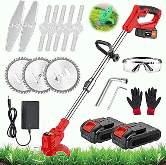 Accu e caricatore per boschiera elettrica 650W 21V 30cm - Rosso