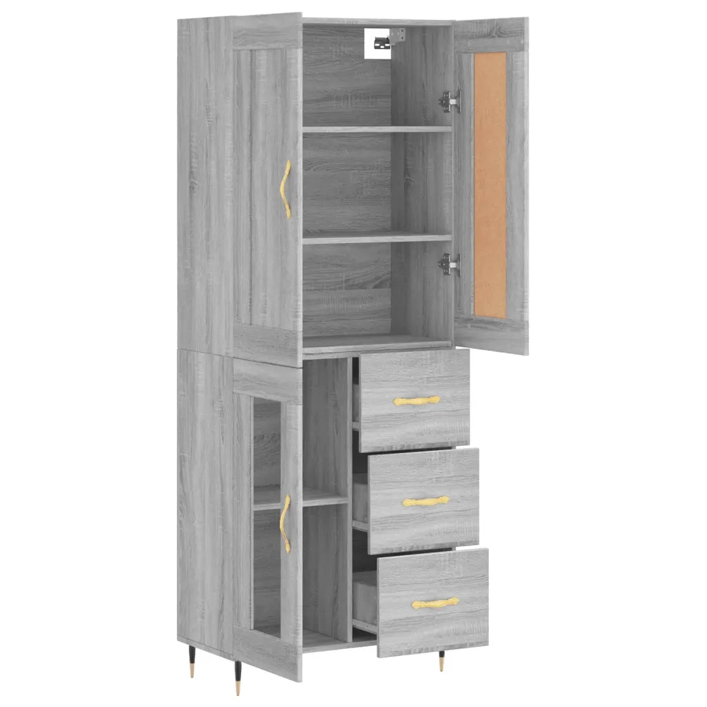 Credenza | Madia | Buffet da pranzo | Armadio da pranzo Grigio Sonoma 69,5x34x180 cm in Legno Multistrato