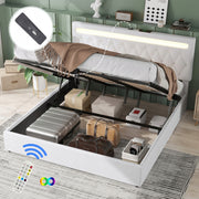 Letto matrimoniale 180x200 - Xylo - Bianco con LED e sistema idraulico