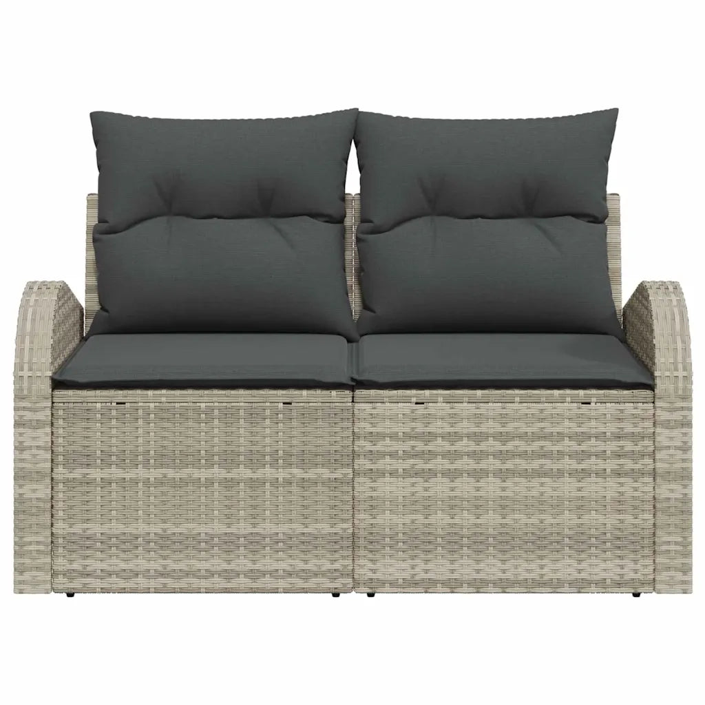 Divano da giardino-Sofa da Giardino-Divano da esterno Grigio chiaro 124 x 62 x 69cm polyrattan 387415