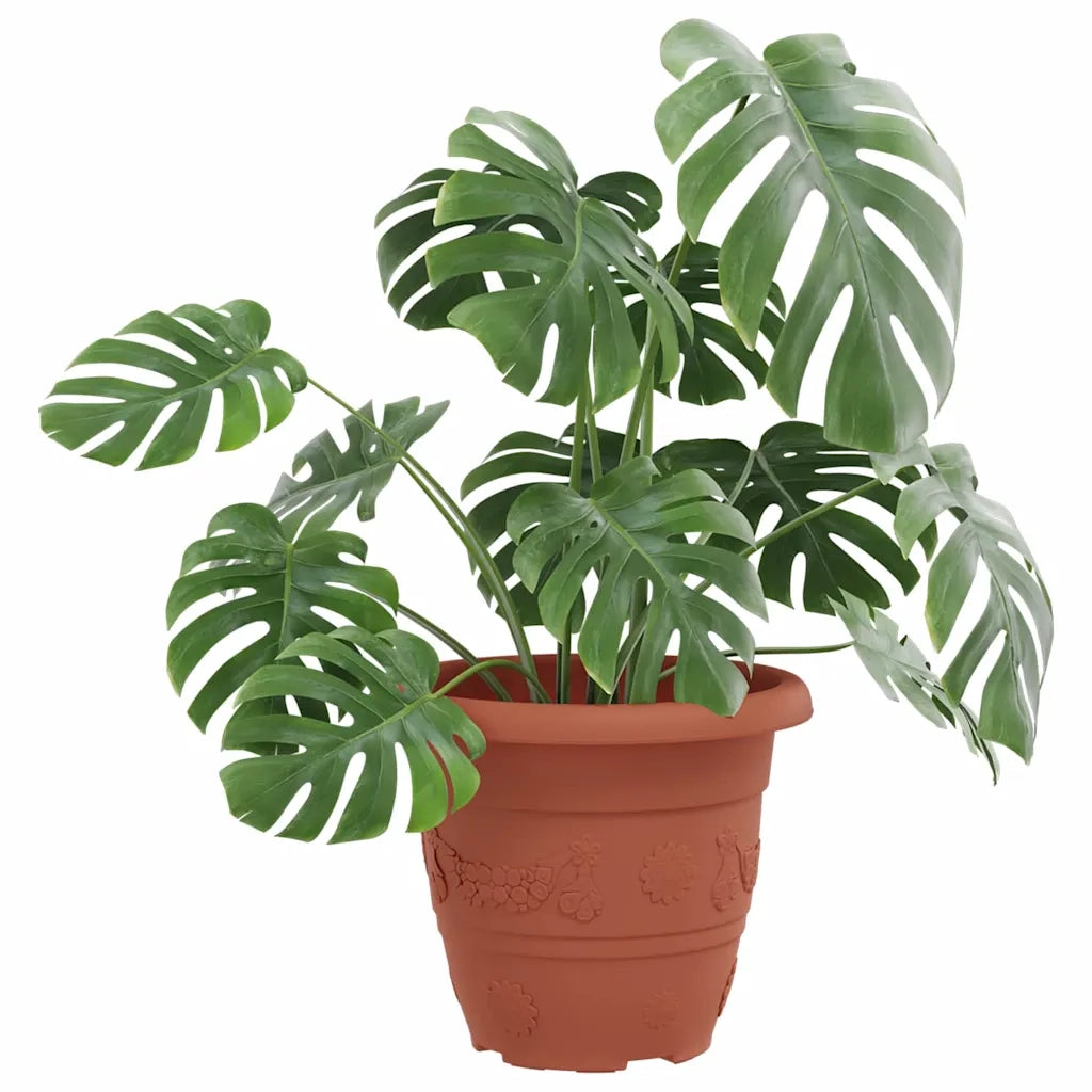 Vaso Rotondo per Fiori 6 pcs Rosso Mattone Ø 22 x 18 cm 42020279