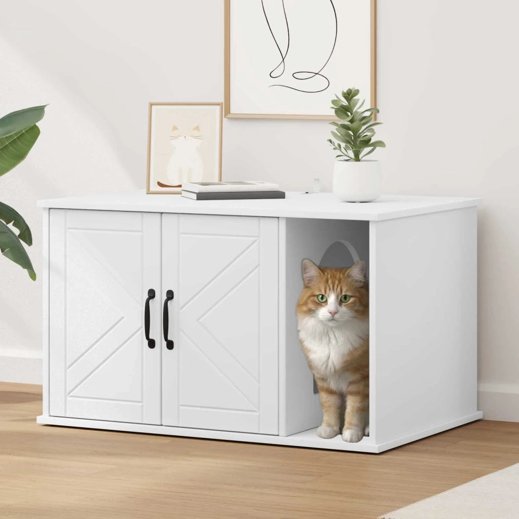Casa per Gatti Bianco 85 x 55 x 50 cm Legno multistrato