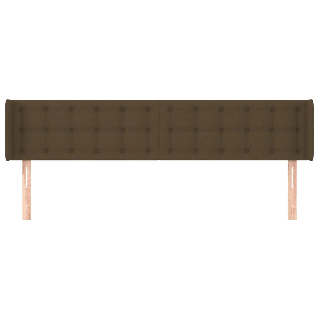 Testiera | Testata ad Orecchio Marrone Scuro 163x16x78/88 cm in Tessuto