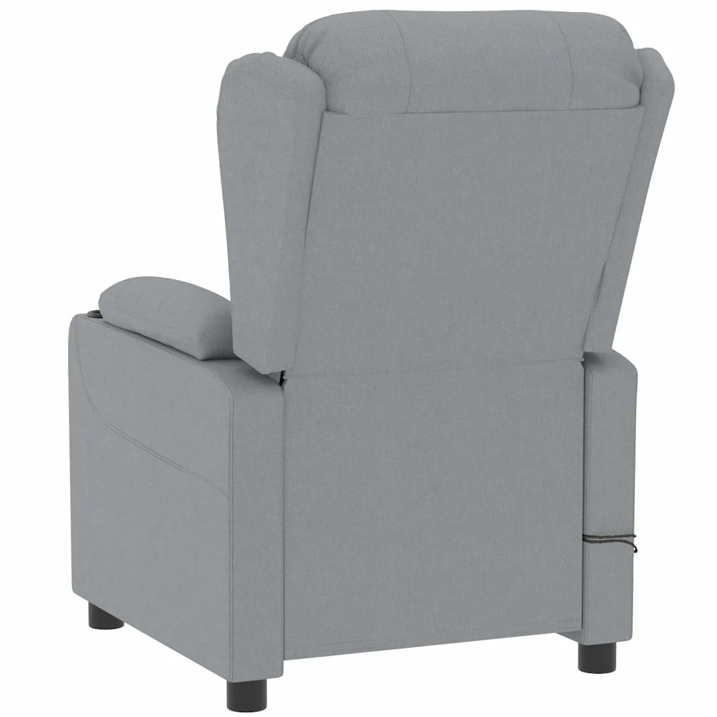 Poltrona Massaggiante | Sedia Relax Elettrica Grigio Chiaro in Tessuto