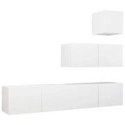 Set Mobili Porta TV 4 pz | Armadietto TV | Mobile Porta TV Bianco in Legno Multistrato