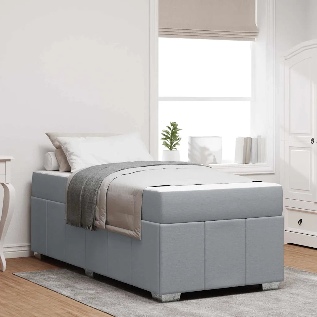 Struttura del letto Grigio chiaro 90 x 200 cm Tessuto