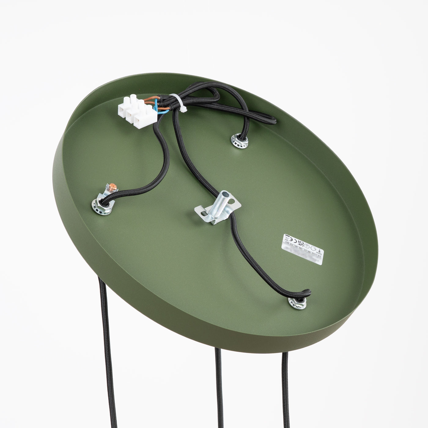 Lampada a sospensione Estria Crimson 3 luci E14 acciaio alluminio beige verde oliva