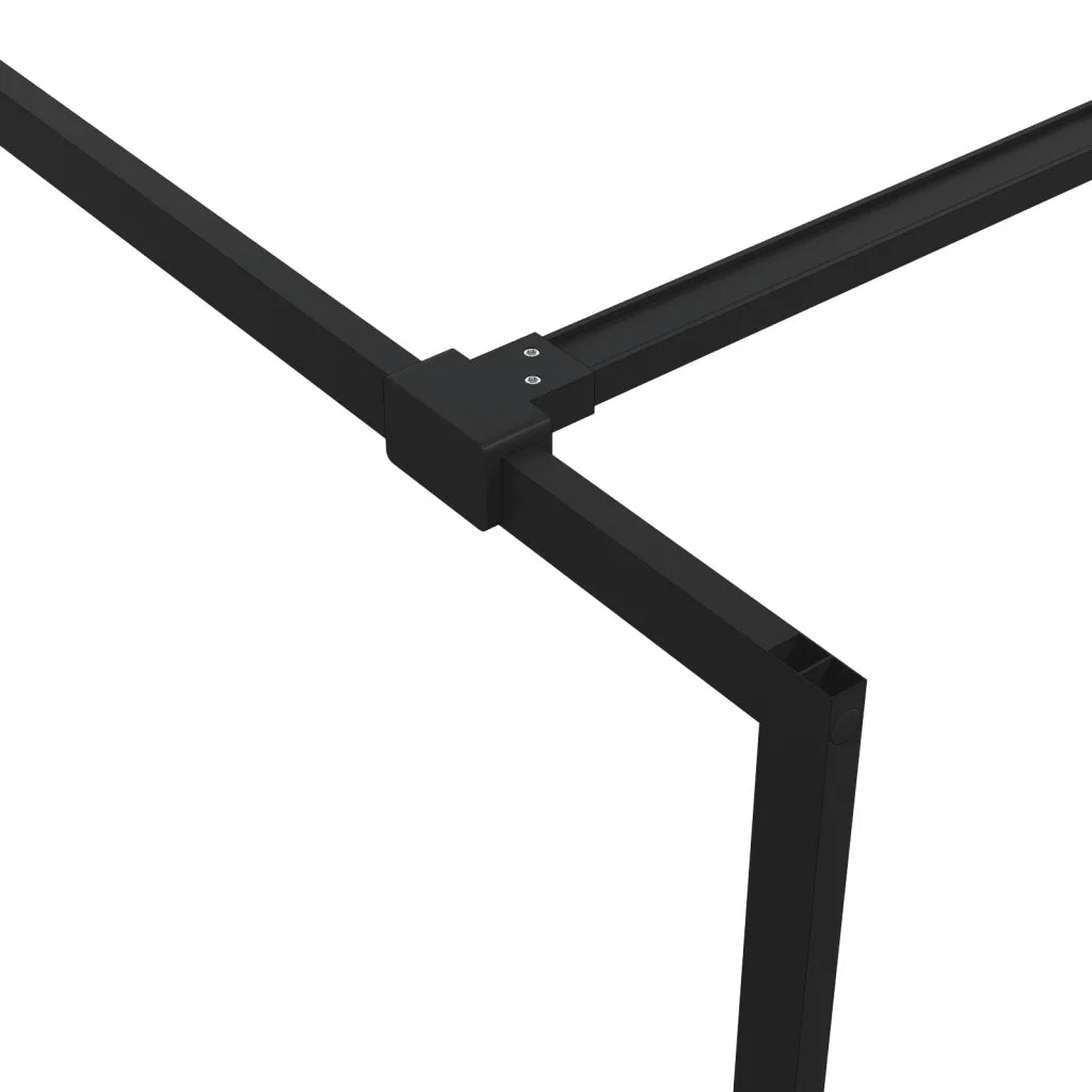Parete Doccia Walk in Nero 90x195 cm Vetro Trasparente ESG 152146