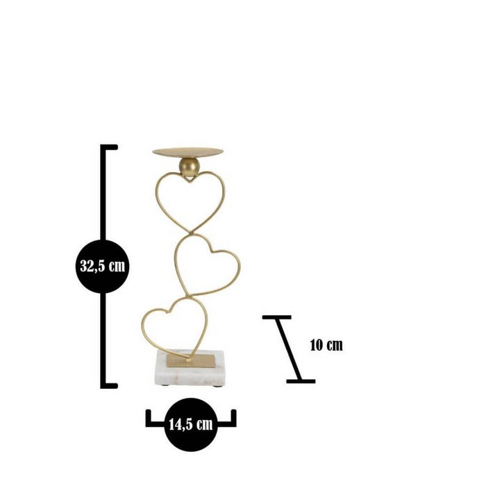 Portacandele Cuori 14,5x10x32,5 cm - HEARTS