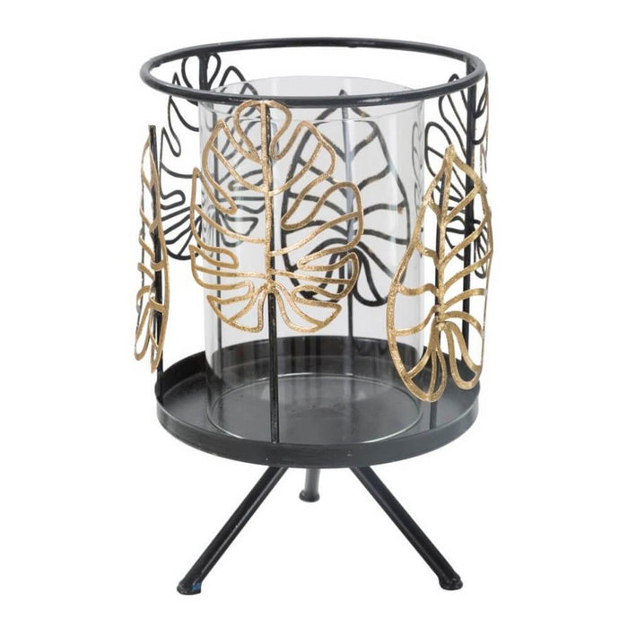 Portacandele Foglie Dorate Ã˜15x23,3 cm - FOGLIE GOLD