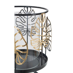 Portacandele Foglie Dorate Ã˜15x23,3 cm - FOGLIE GOLD