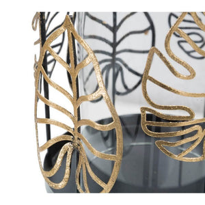 Portacandele Foglie Dorate Ã˜15x23,3 cm - FOGLIE GOLD