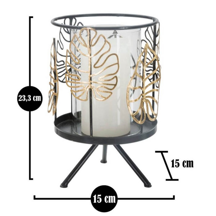 Portacandele Foglie Dorate Ã˜15x23,3 cm - FOGLIE GOLD