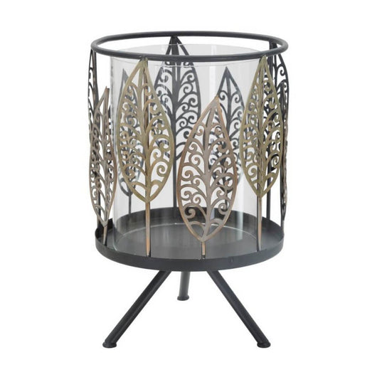 Portacandele Foglie in Ferro Ã˜15x24 cm - FOGLIE IRON
