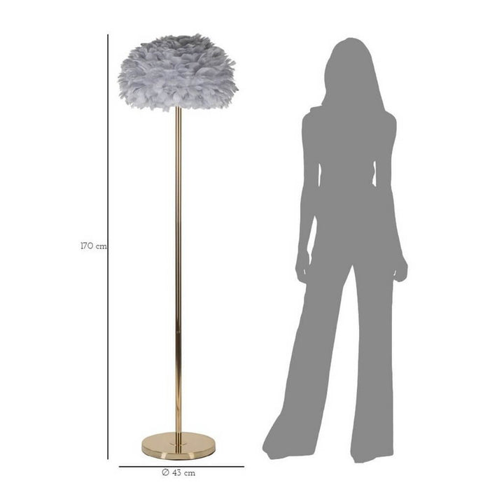 Lampada da Terra Slim Piume Grigia Ø43x170 cm - FEATHERS SLIM