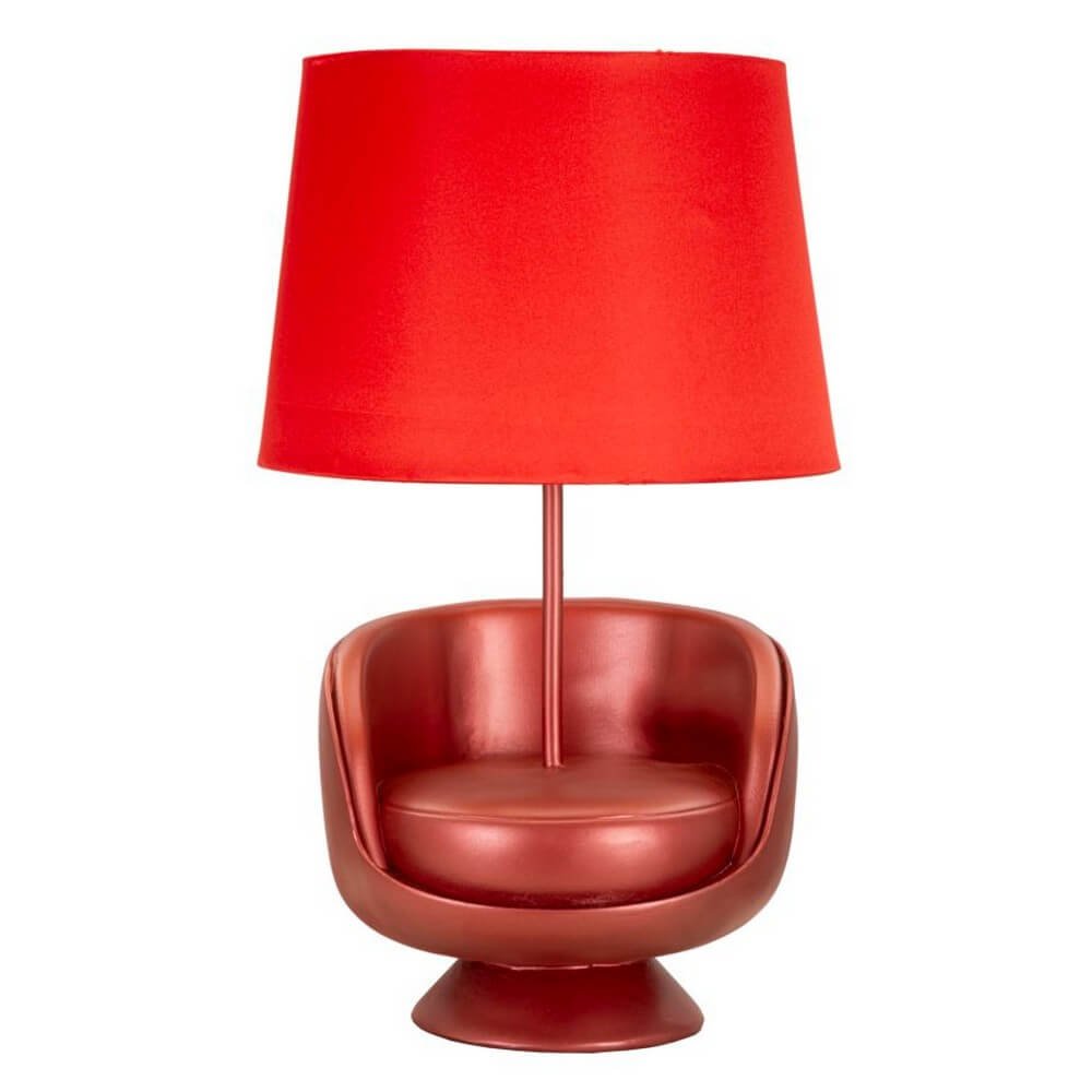 Lampada da Comodino Midcentury Rossa Ø26x43 cm - MIDCENTURY