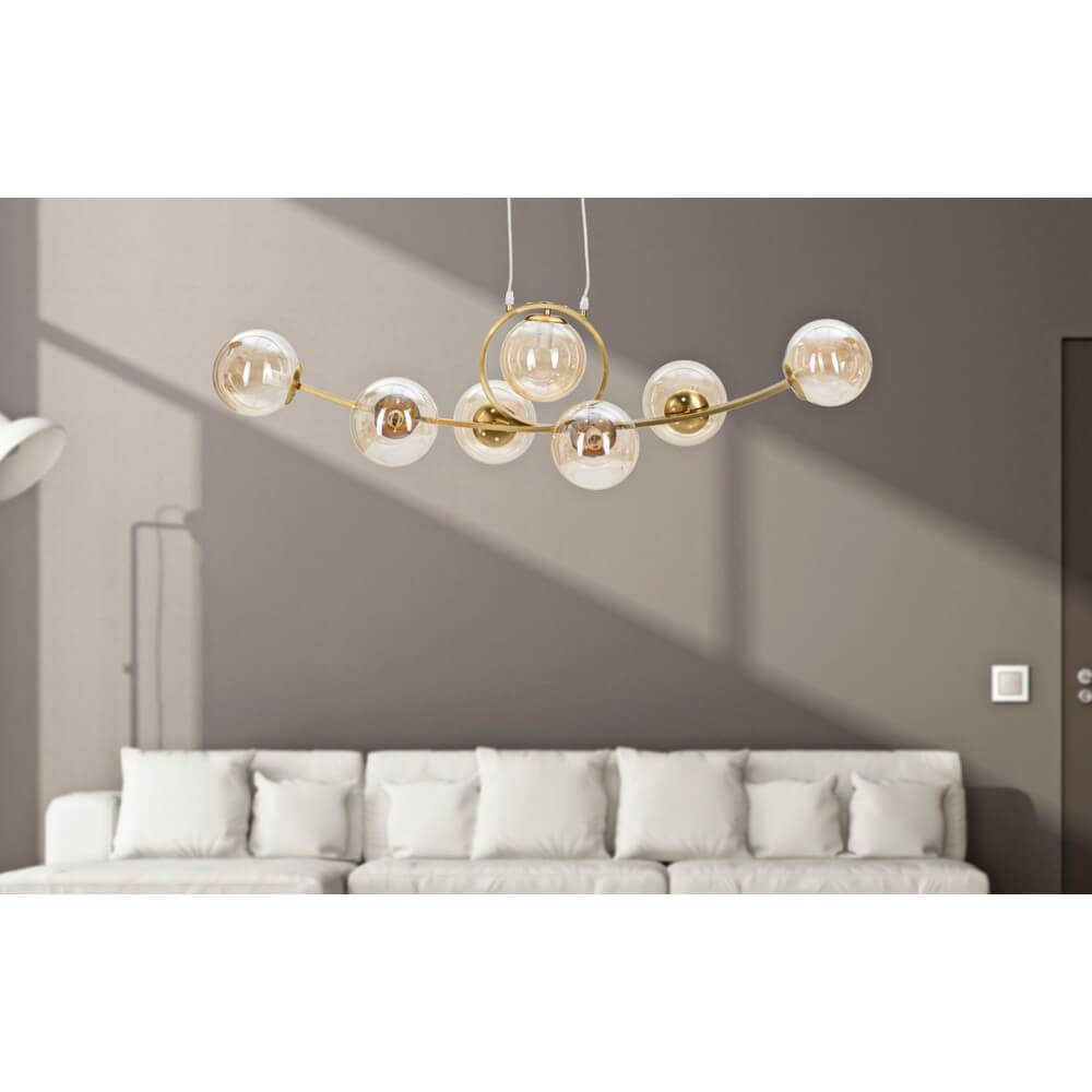 Lampadario Giapponese 7 Luci 115X36X30 cm - JAPAN 7 LUCI