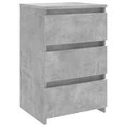 Comodino | Armadio da Notte | Mobiletto da notte Grigio Cemento 40x35x62,5 cm in Legno Multistrato
