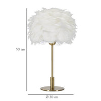 Lampada da Tavolo Piume Rotonda Ø30X50 cm - BALL FEATHER