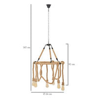 Lampadario Cerchio in Corda cm Ø 64X90 - ROPEIRCLE