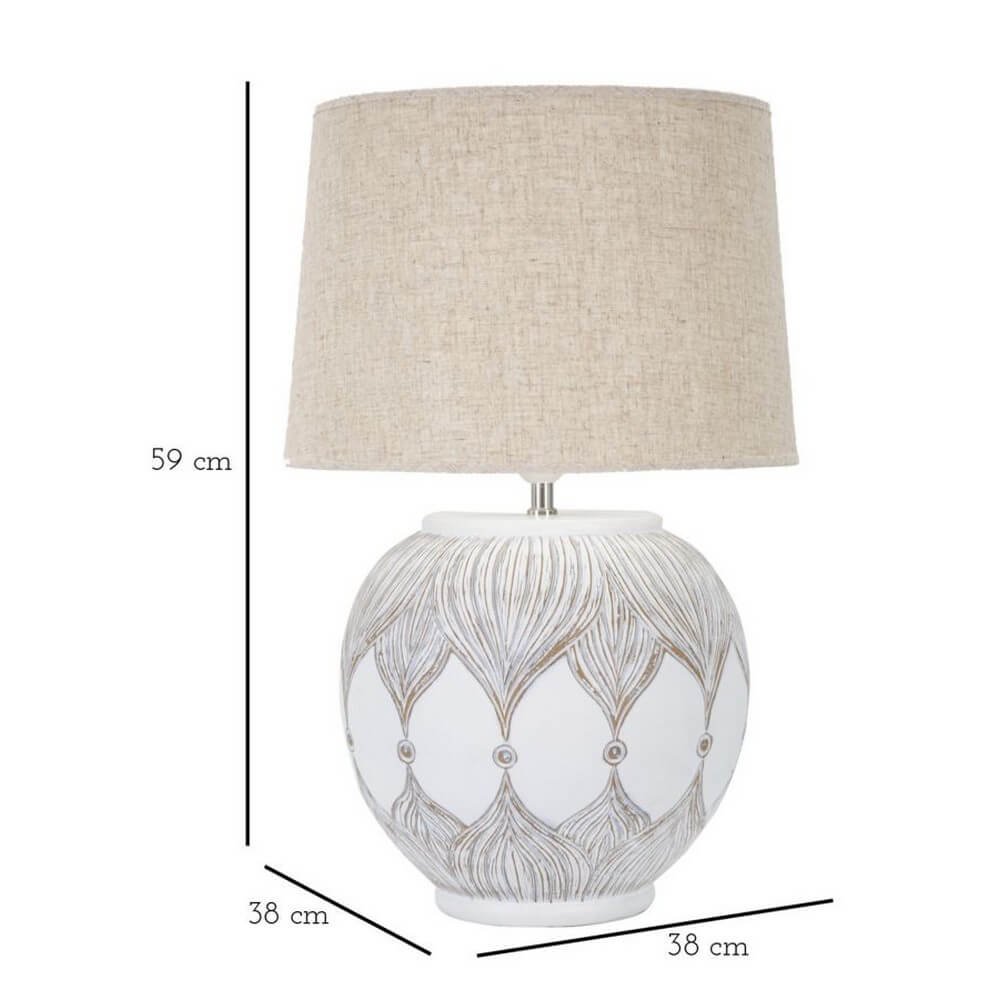 Lampada da Tavolo Resina Rotonda cm Ø 38X59 - ROTTENE