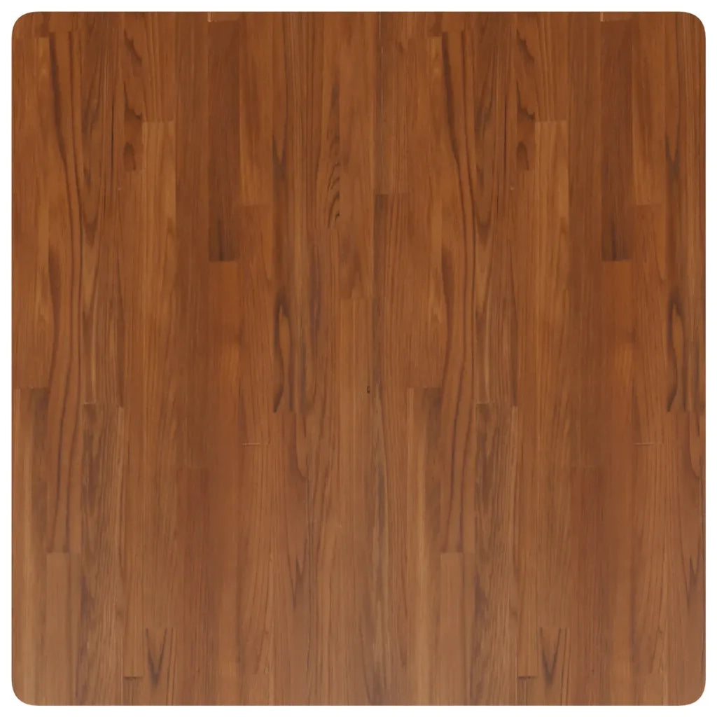 Piano Tavolo Quadrato Marrone Scuro 90x90x4cm Rovere Trattato 343079